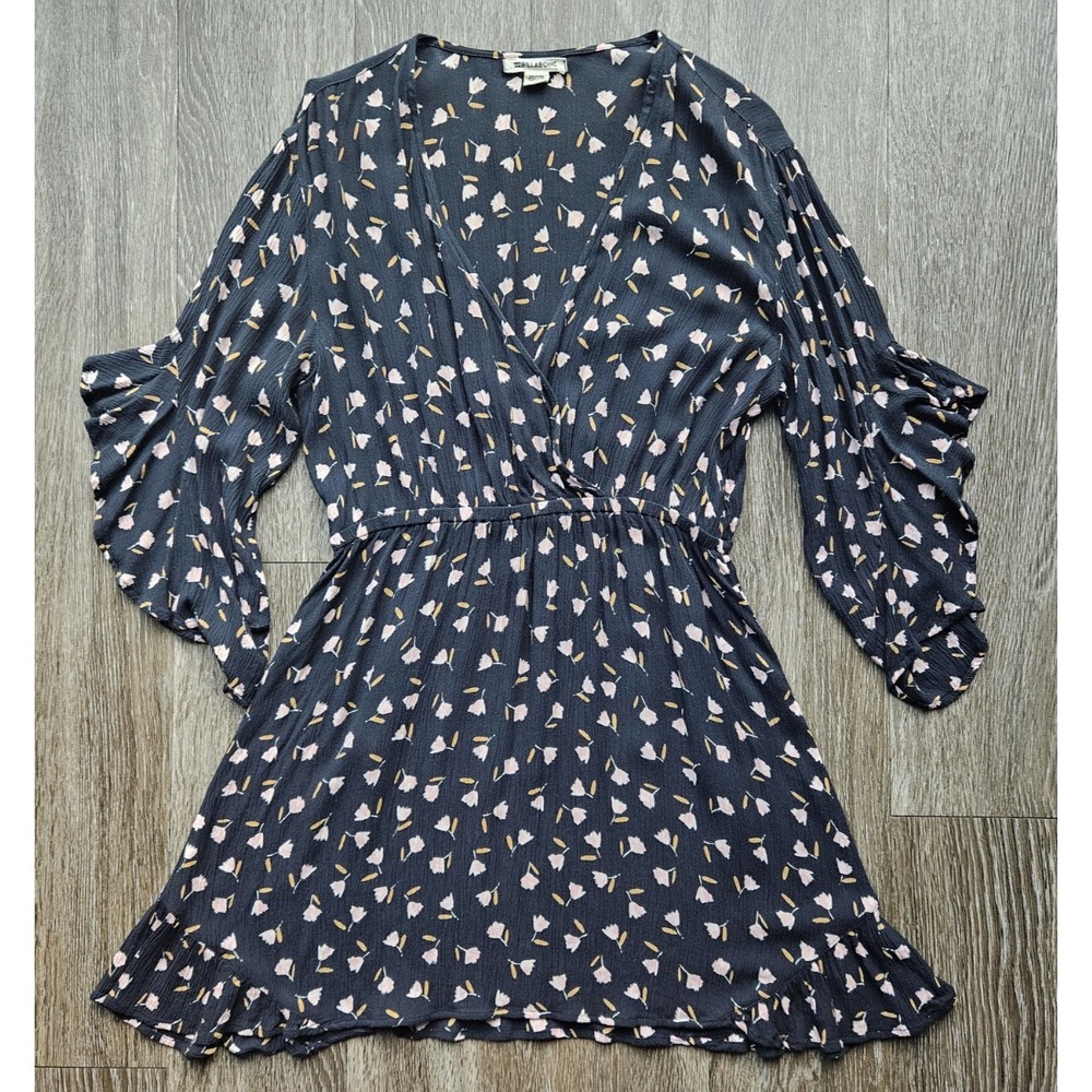 Billabong Love Light Women's Tunic Dress, Black Floral, Size L